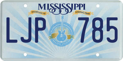 MS license plate LJP785