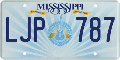 MS license plate LJP787