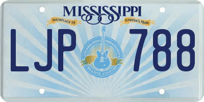 MS license plate LJP788