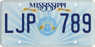 MS license plate LJP789