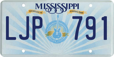 MS license plate LJP791