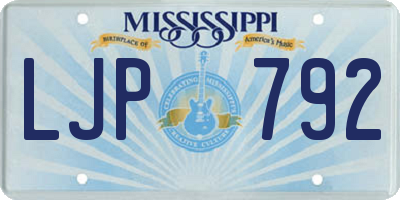 MS license plate LJP792