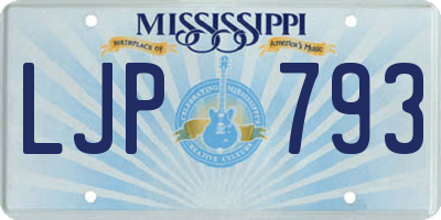 MS license plate LJP793