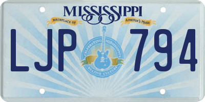 MS license plate LJP794