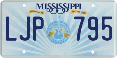MS license plate LJP795