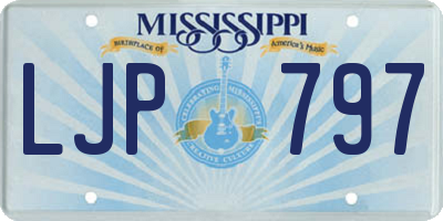 MS license plate LJP797