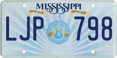 MS license plate LJP798
