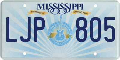 MS license plate LJP805