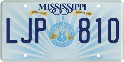 MS license plate LJP810