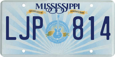 MS license plate LJP814