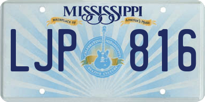 MS license plate LJP816