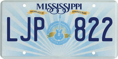 MS license plate LJP822