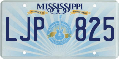 MS license plate LJP825