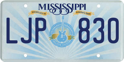 MS license plate LJP830