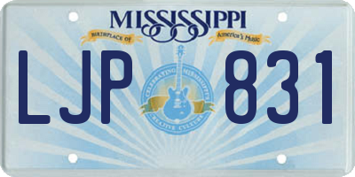 MS license plate LJP831