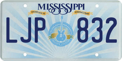 MS license plate LJP832