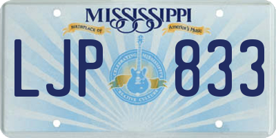 MS license plate LJP833