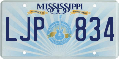 MS license plate LJP834
