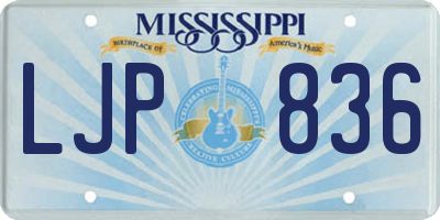 MS license plate LJP836