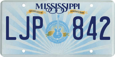MS license plate LJP842