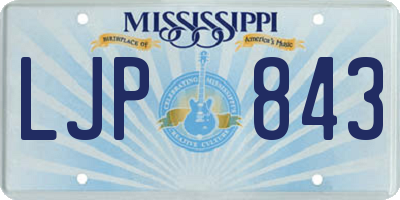 MS license plate LJP843