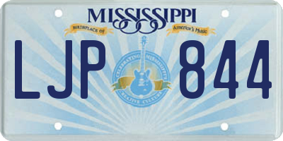 MS license plate LJP844
