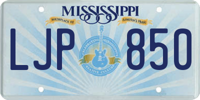 MS license plate LJP850