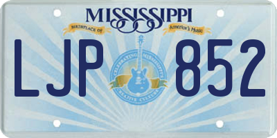 MS license plate LJP852
