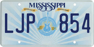 MS license plate LJP854