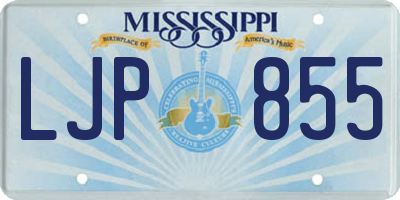 MS license plate LJP855