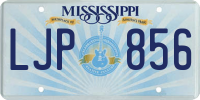 MS license plate LJP856