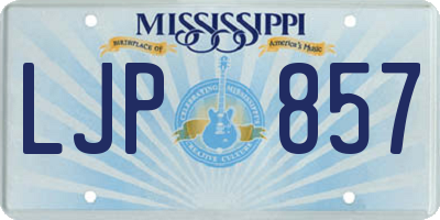 MS license plate LJP857