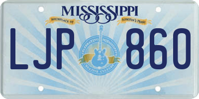 MS license plate LJP860