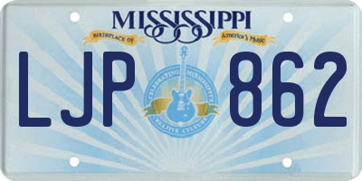 MS license plate LJP862