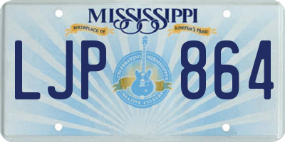 MS license plate LJP864