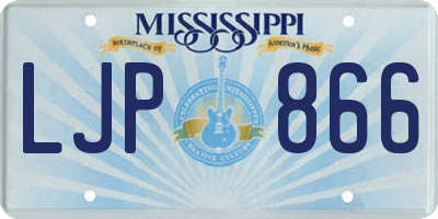 MS license plate LJP866