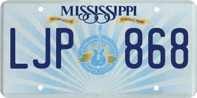 MS license plate LJP868