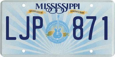 MS license plate LJP871