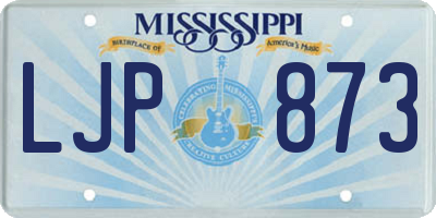 MS license plate LJP873