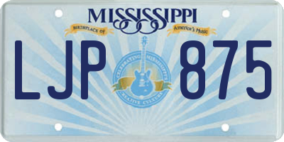 MS license plate LJP875