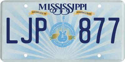 MS license plate LJP877