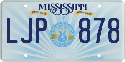 MS license plate LJP878