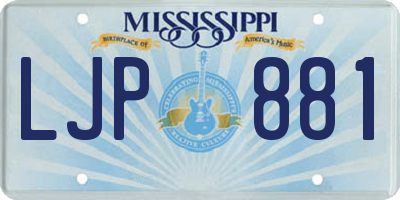 MS license plate LJP881
