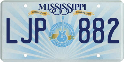 MS license plate LJP882