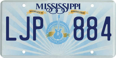 MS license plate LJP884