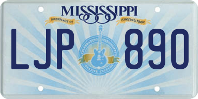 MS license plate LJP890