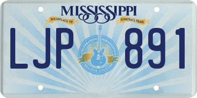MS license plate LJP891
