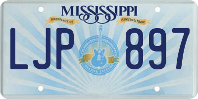 MS license plate LJP897