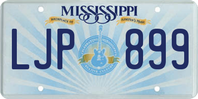 MS license plate LJP899