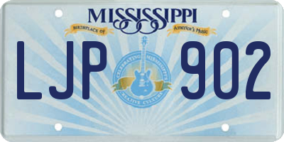MS license plate LJP902